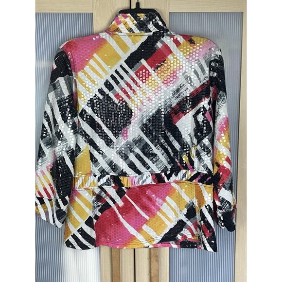 Erin London Women's Jacket Sz L Abstract Artsy Stretch Boho Casual Travel - Picture 4 of 5